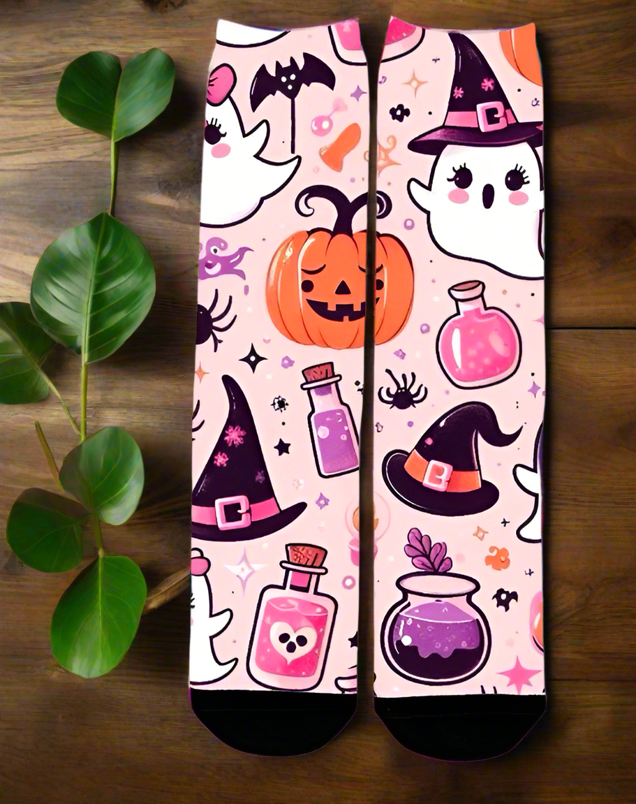 Cute Pumpkin with Lashes Socks