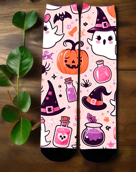 Cute Pumpkin with Lashes Socks